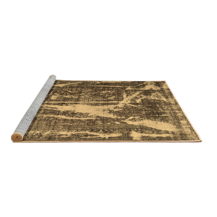Sideview of Machine Washable Abstract Brown Contemporary Rug, wshcon778brn