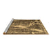 Sideview of Machine Washable Abstract Brown Contemporary Rug, wshcon778brn