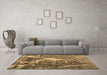 Machine Washable Abstract Brown Contemporary Rug in a Living Room,, wshcon778brn