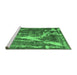 Sideview of Machine Washable Abstract Emerald Green Contemporary Area Rugs, wshcon778emgrn