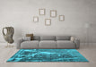 Machine Washable Abstract Light Blue Contemporary Rug in a Living Room, wshcon778lblu