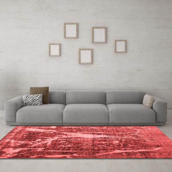 Contemporary Red Washable Rugs