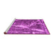 Sideview of Machine Washable Abstract Pink Contemporary Rug, wshcon778pnk