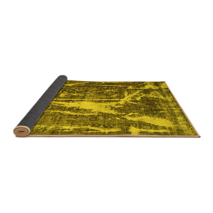 Sideview of Abstract Yellow Contemporary Rug, con778yw