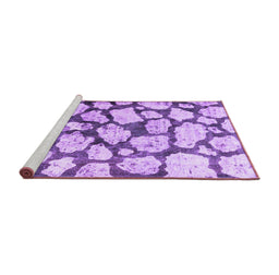 Sideview of Machine Washable Abstract Purple Contemporary Area Rugs, wshcon779pur