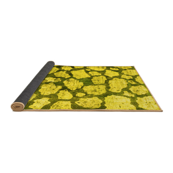 Sideview of Abstract Yellow Contemporary Rug, con779yw