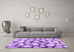 Machine Washable Abstract Purple Contemporary Area Rugs in a Living Room, wshcon779pur