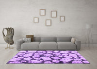 Machine Washable Abstract Purple Contemporary Rug, wshcon779pur