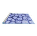 Sideview of Machine Washable Abstract Blue Contemporary Rug, wshcon779blu