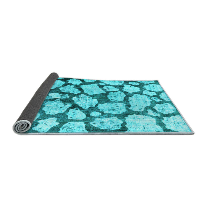 Sideview of Abstract Light Blue Contemporary Rug, con779lblu