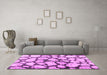 Machine Washable Abstract Pink Contemporary Rug in a Living Room, wshcon779pnk