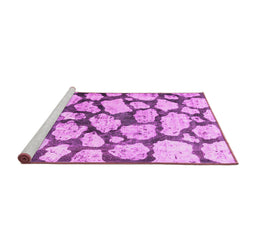 Sideview of Machine Washable Abstract Pink Contemporary Rug, wshcon779pnk