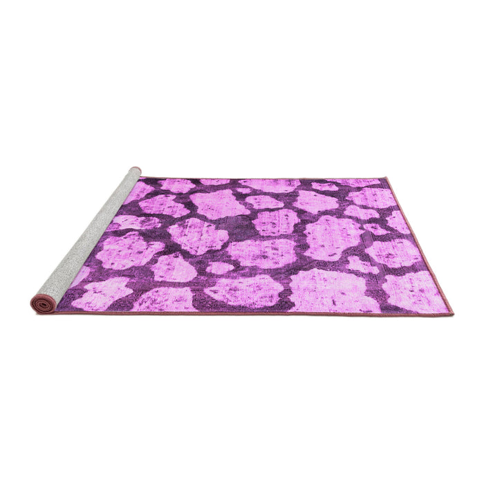 Sideview of Machine Washable Abstract Pink Contemporary Rug, wshcon779pnk