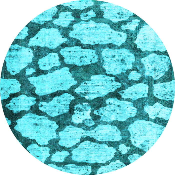 Round Machine Washable Abstract Light Blue Contemporary Rug, wshcon779lblu