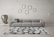 Machine Washable Abstract Gray Contemporary Rug in a Living Room,, wshcon779gry