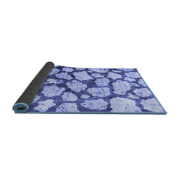 Sideview of Abstract Blue Contemporary Rug, con779blu