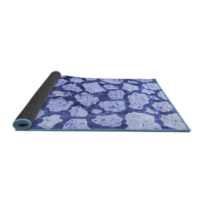 Sideview of Abstract Blue Contemporary Rug, con779blu