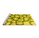 Sideview of Machine Washable Abstract Yellow Contemporary Rug, wshcon779yw