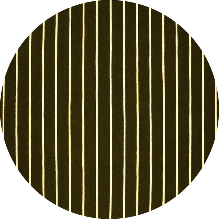 Round Abstract Yellow Contemporary Rug, con77yw