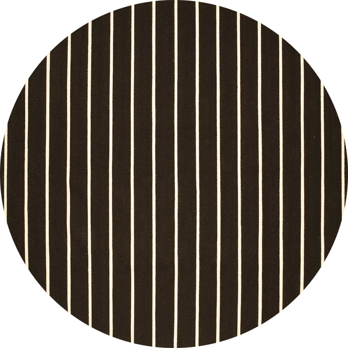 Round Abstract Brown Contemporary Rug, con77brn