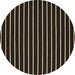 Round Abstract Brown Contemporary Rug, con77brn