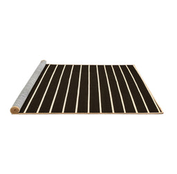 Sideview of Machine Washable Abstract Brown Contemporary Rug, wshcon77brn