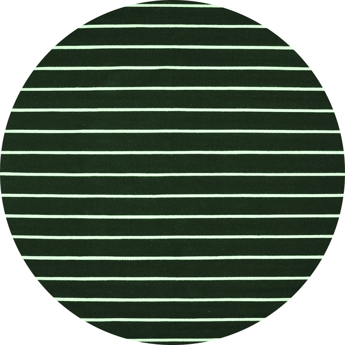 Round Abstract Emerald Green Contemporary Rug, con77emgrn