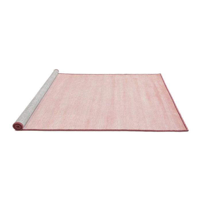 Serging Thickness of Machine Washable Contemporary Pink Rug, wshcon78