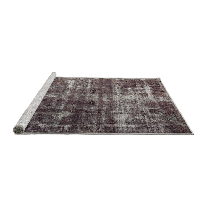 Serging Thickness of Machine Washable Contemporary Purple Rug, wshcon780