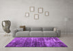 Machine Washable Abstract Purple Contemporary Area Rugs in a Living Room, wshcon780pur