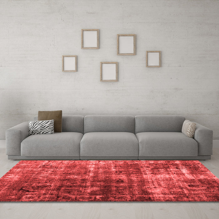 Contemporary Red Washable Rugs