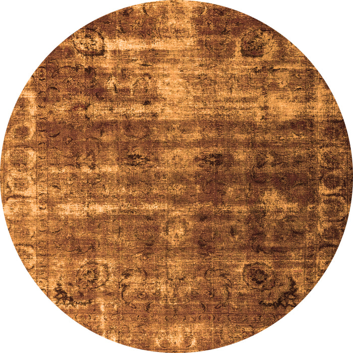 Square Abstract Orange Contemporary Rug, con780org