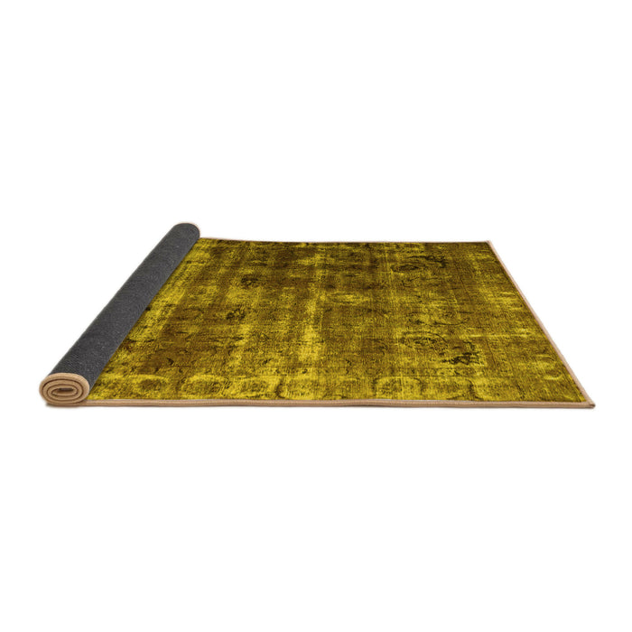Sideview of Abstract Yellow Contemporary Rug, con780yw
