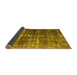 Sideview of Abstract Yellow Contemporary Rug, con780yw