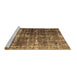 Sideview of Machine Washable Abstract Brown Contemporary Rug, wshcon780brn