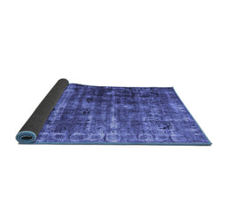 Sideview of Abstract Blue Contemporary Rug, con780blu