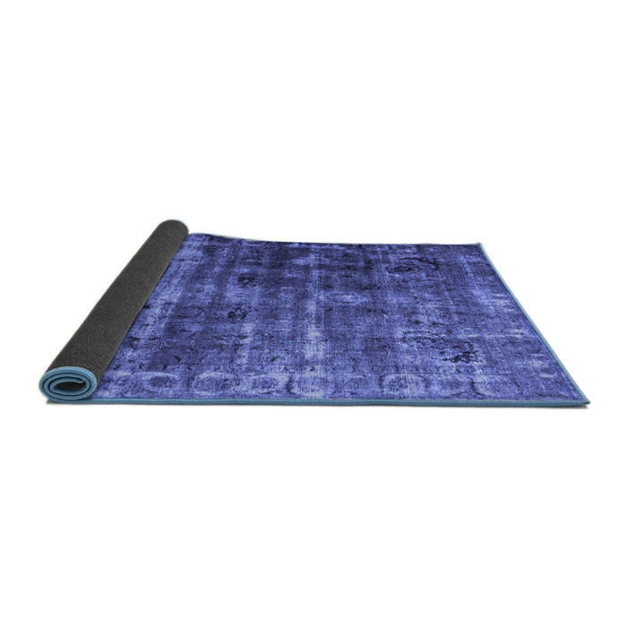 Sideview of Abstract Blue Contemporary Rug, con780blu