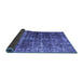 Sideview of Abstract Blue Contemporary Rug, con780blu