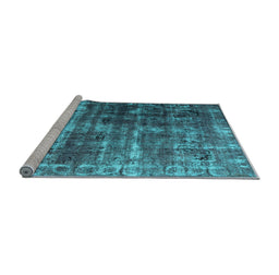 Sideview of Machine Washable Abstract Light Blue Contemporary Rug, wshcon780lblu