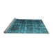 Sideview of Machine Washable Abstract Light Blue Contemporary Rug, wshcon780lblu