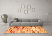 Machine Washable Southwestern Orange Country Area Rugs in a Living Room, wshcon781org