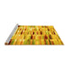 Sideview of Machine Washable Southwestern Yellow Country Rug, wshcon781yw