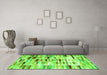 Machine Washable Southwestern Green Country Area Rugs in a Living Room,, wshcon781grn