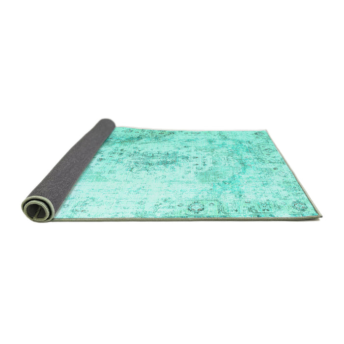 Sideview of Abstract Turquoise Contemporary Rug, con782turq
