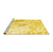 Sideview of Machine Washable Abstract Yellow Contemporary Rug, wshcon782yw