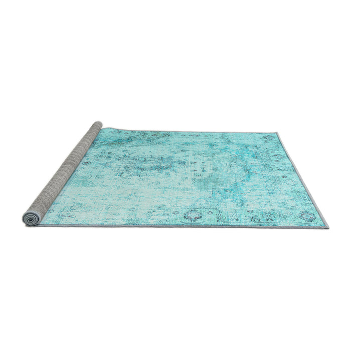 Sideview of Machine Washable Abstract Light Blue Contemporary Rug, wshcon782lblu