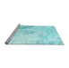 Sideview of Machine Washable Abstract Light Blue Contemporary Rug, wshcon782lblu