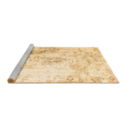 Sideview of Machine Washable Abstract Brown Contemporary Rug, wshcon782brn