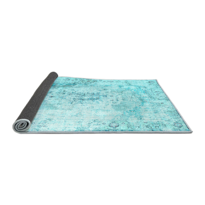 Sideview of Abstract Light Blue Contemporary Rug, con782lblu