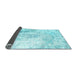 Sideview of Abstract Light Blue Contemporary Rug, con782lblu